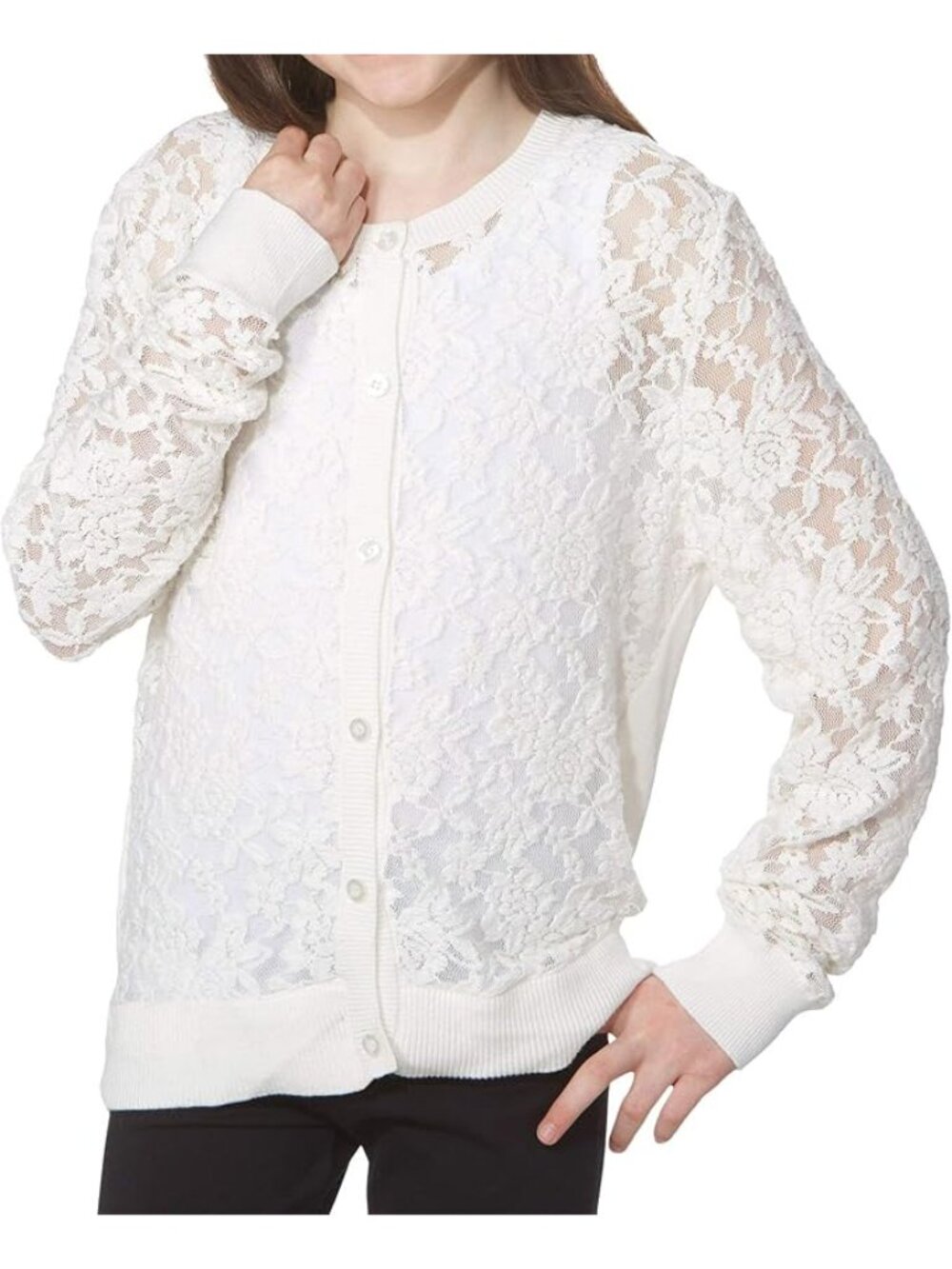 Zunie Lace Cardigan (S, 6/7)